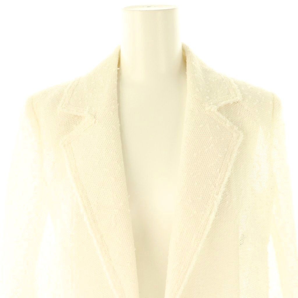 ルネ Rene 24年 サマーツイードジャケット 七分袖 ショート丈 34 白