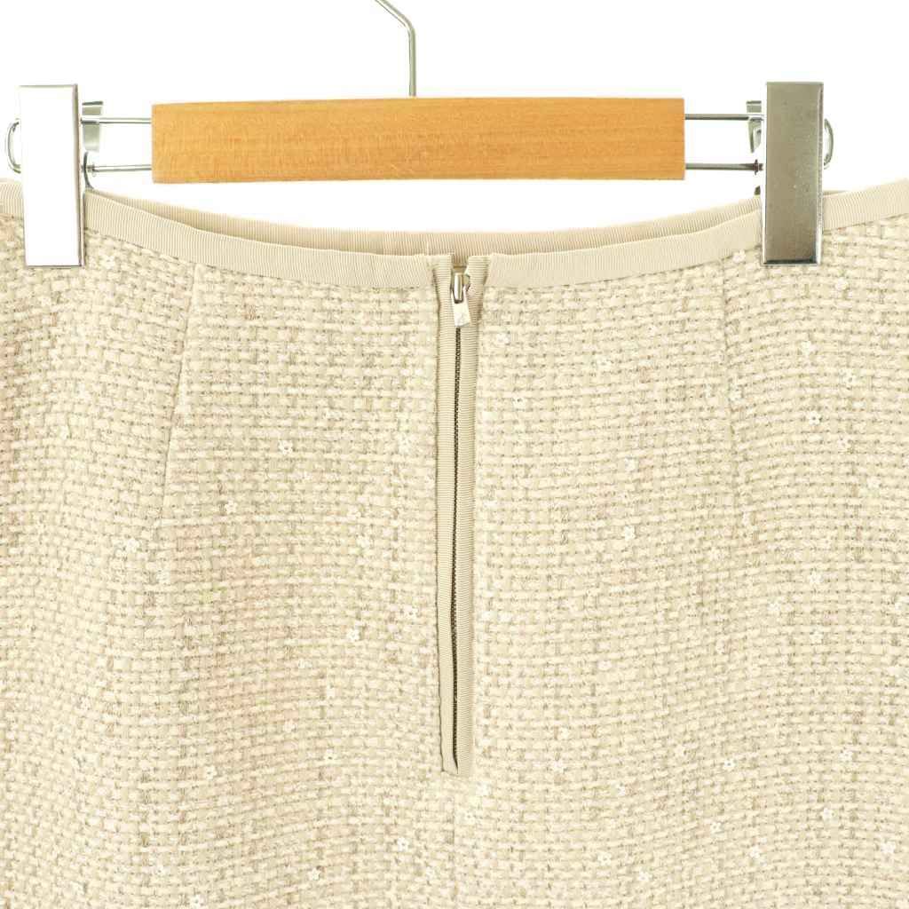 エブール ebure 24SS ツイード スカート タイト ロング 36 グレージュ