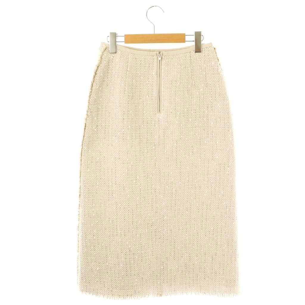 【中古】エブール ebure 24SS ツイード スカート タイト ロング 36 グレージュ /DF ■OS レディース エブール ebure 24SS ツイード スカート タイト ロング 36 グレージュ