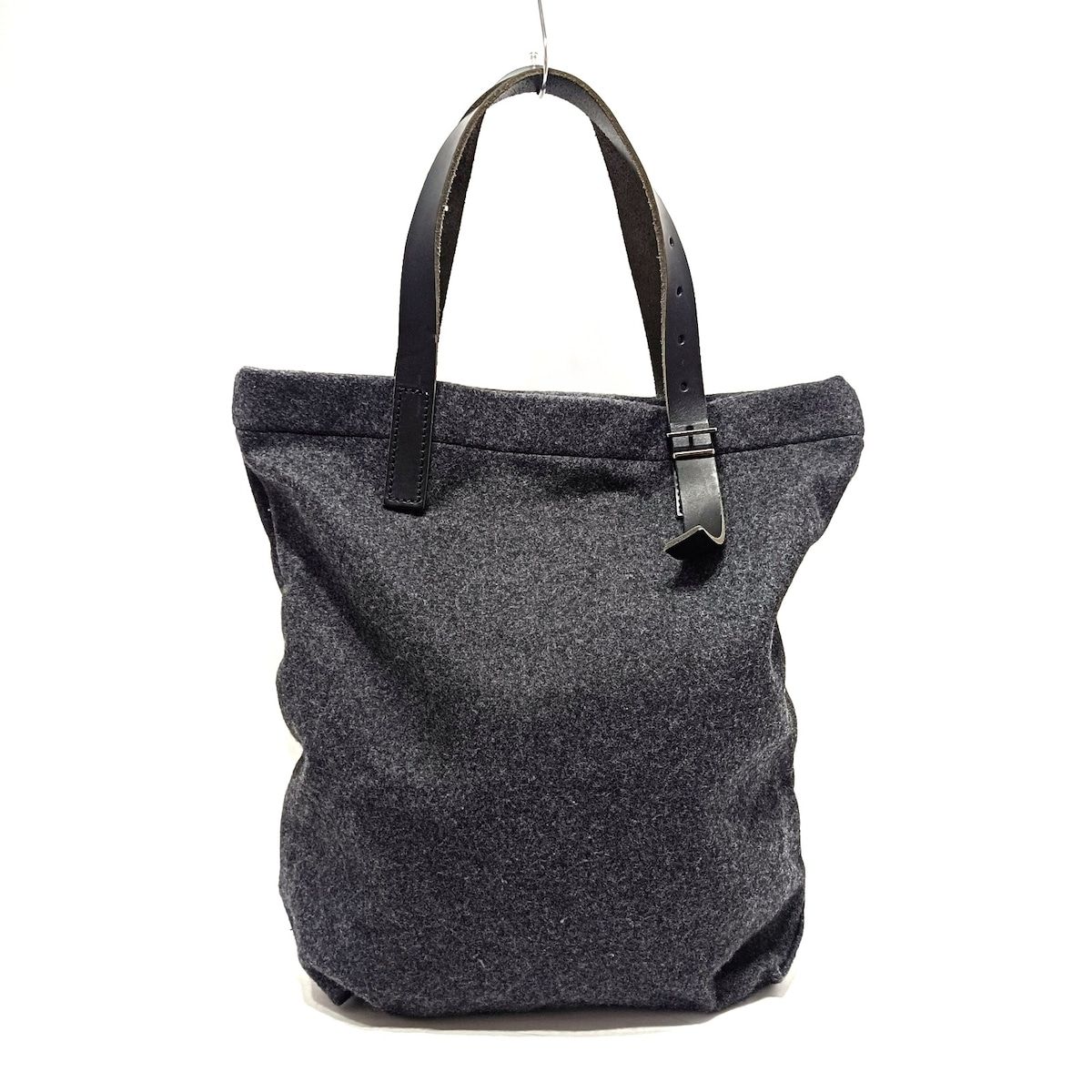 me ISSEY MIYAKE ミー イッセイミヤケ トートバッグ - MI24AG621 ダークグレー×レッド×黒 刺繍 ウール レザー DECORATOM_COM_BR