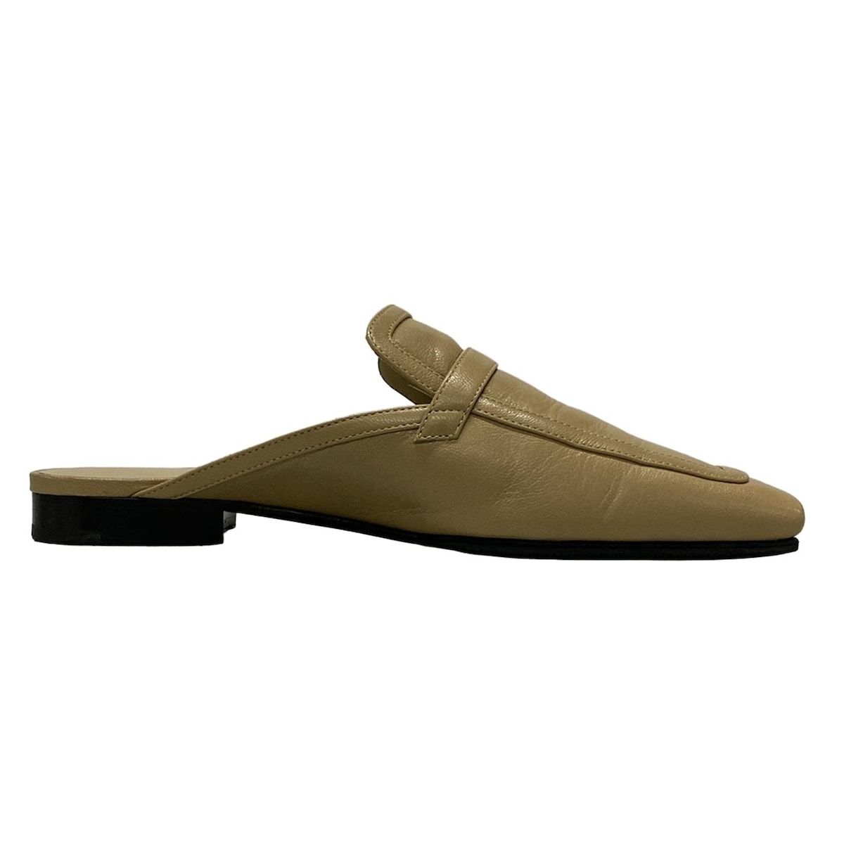 HERMES エルメス ミュール 37 1 2 レディース - ベージュ シルバー金具 アウトソール張替済 レザー