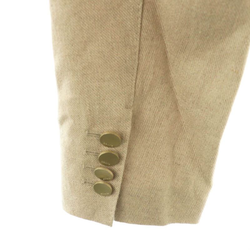 【中古】エブール ebure ミディアムリネンツイル ジャケット テーラード 36 ベージュ /MI ■OS レディース エブール ebure ミディアムリネンツイル ジャケット テーラード 36