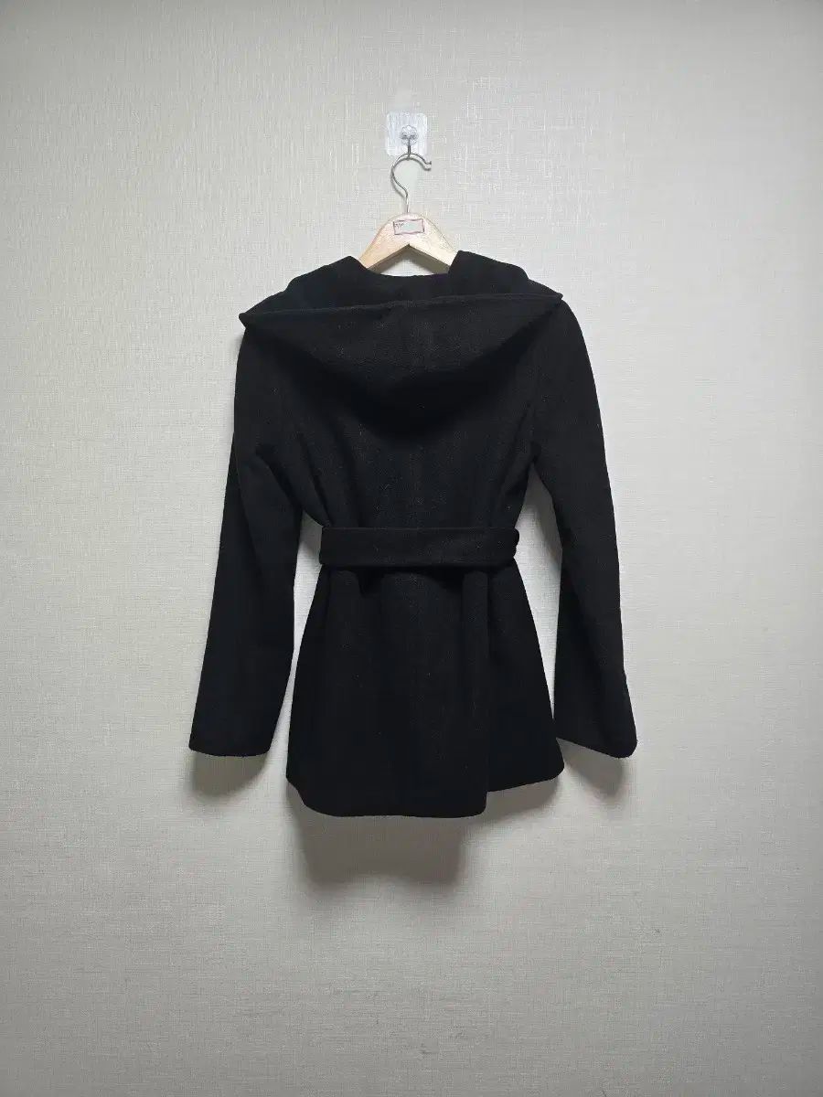 ナイスクラップ フード ベルト ブラック ウールコート