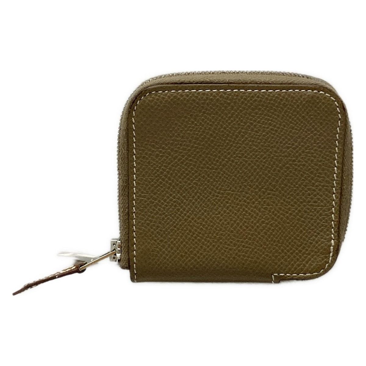 HERMES エルメス コインケース アザップコンパクトミニシルクイン エトゥープ ラウンドファスナー シルバー金具