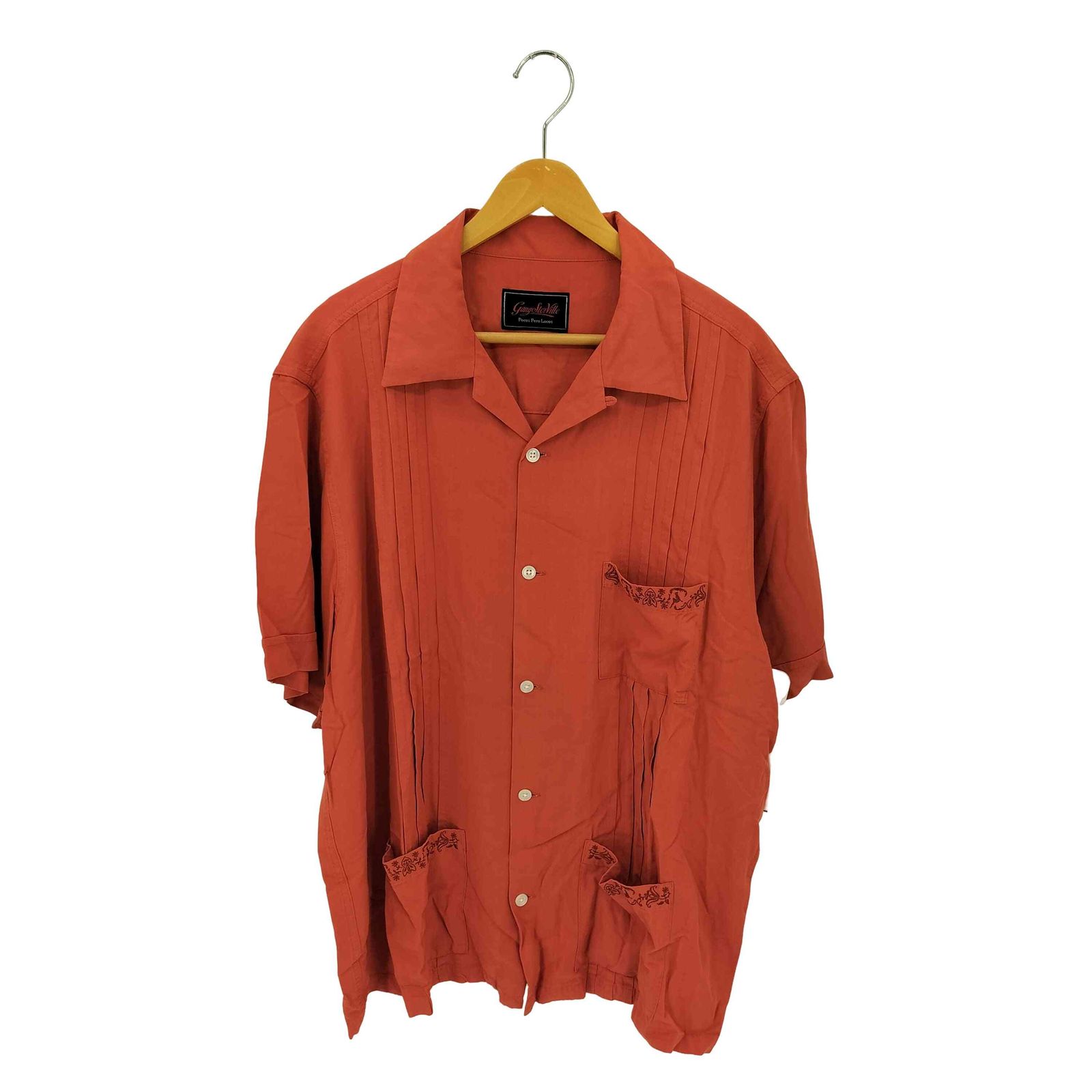 ギャングスタビル GANGSTERVILLE RIPTIDE CLUB S S GUAYABERA SHIRTS レーヨン キューバ グアヤベラ シャツ メンズ import L