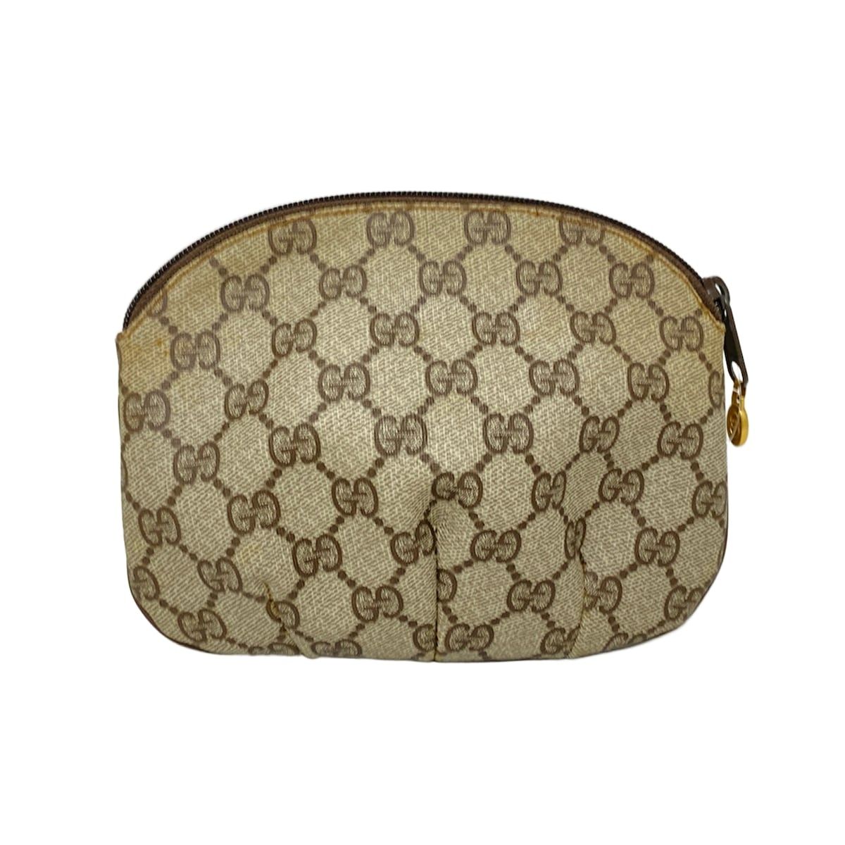 GUCCI グッチ ポーチ - 8901017 ベージュ×ブラウン GG柄 レザー