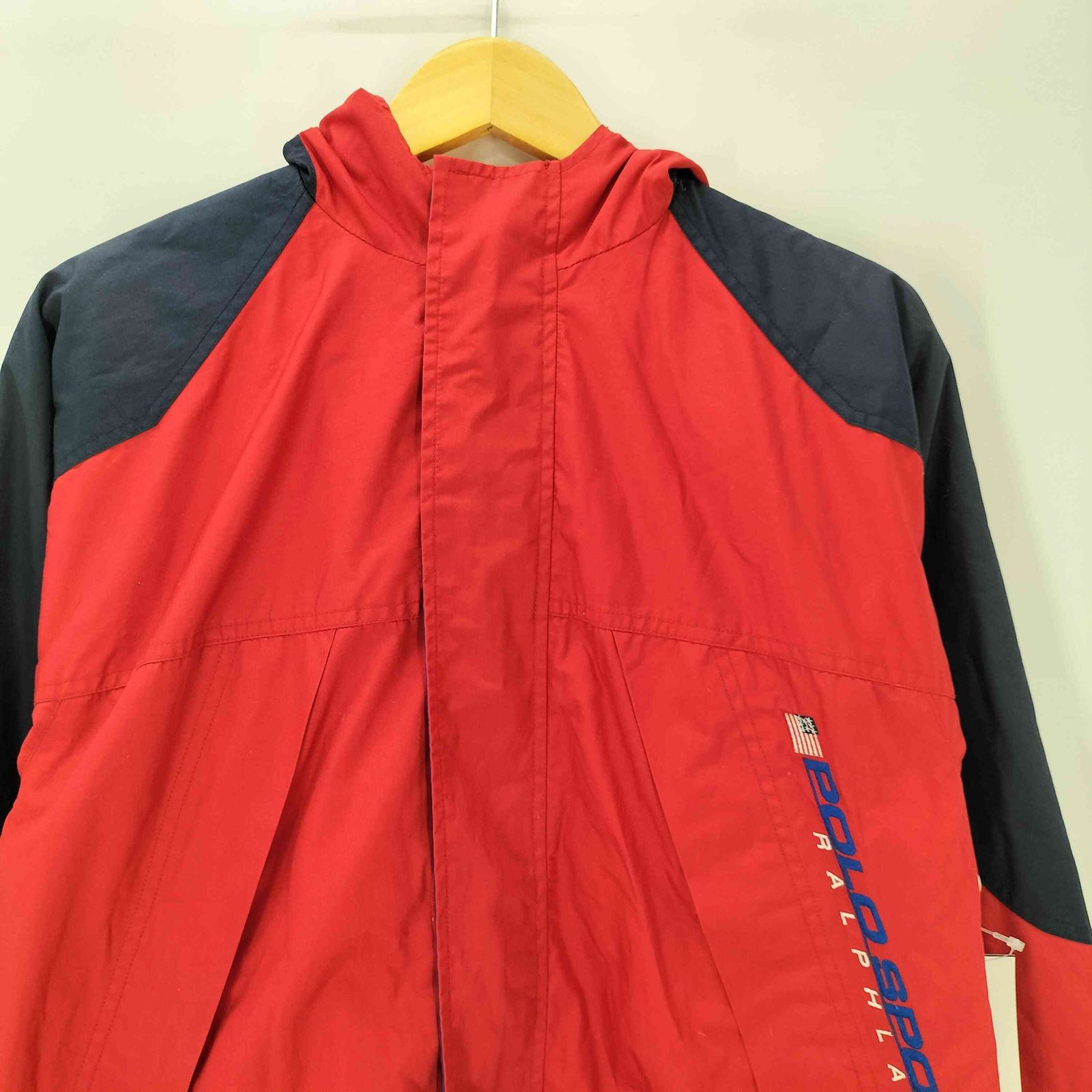 ポロスポーツラルフローレン POLO SPORT RALPH LAUREN 90S ナイガイ期 裏地フリース 縦ロゴ 刺繍 八の字ジップ マウンテン パーカー ジャケット メンズ 170 KANDAIZUMI_COM