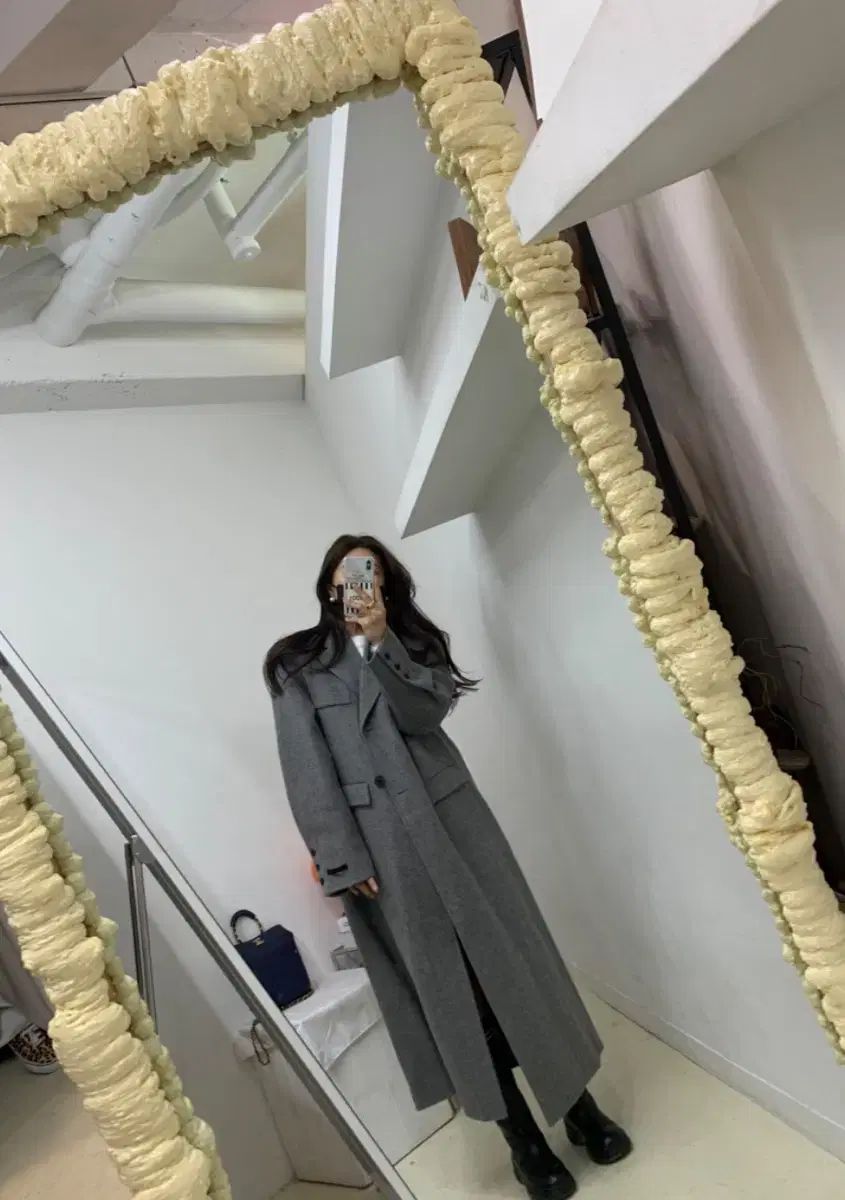 ダブルボタン ロング ハンドメイドコート