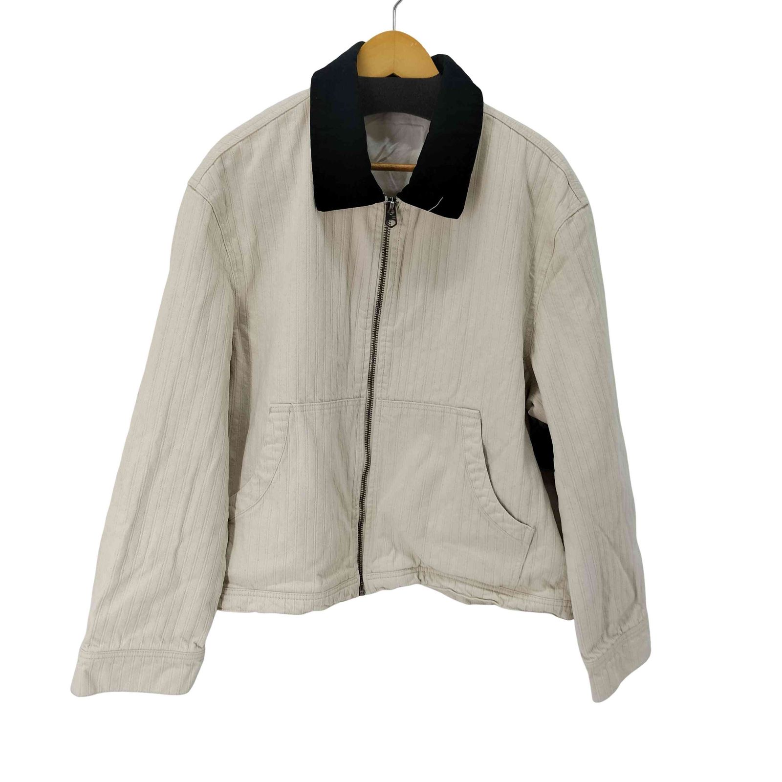 ザラ ZARA CONTRAST STRIPED TEXTURED JACKET メンズ JPN：XL