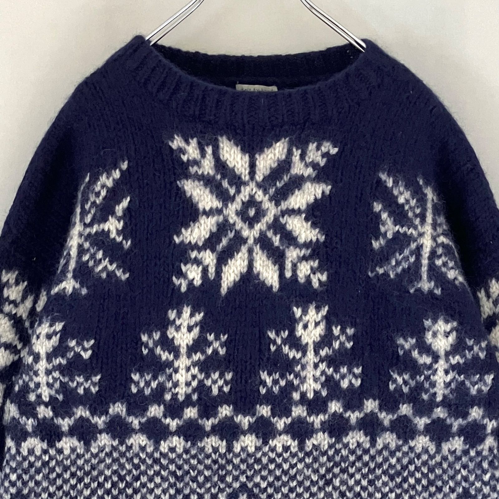 90 s OLD GAP Clothing ニットバイハンド Knit by Hand 手編みニット ノルディック柄セーター ローゲージ USAユニセックスM