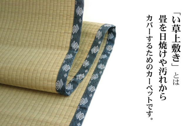 純国産 い草 上敷き カーペット 『ほほえみ』 畳上敷き リバーシブル 三六間8畳(約364×364cm) い草上敷き 九州産い草 ござマット ゴザマット 日本製 双目織 裏面も使える 折りたたみ コンパク