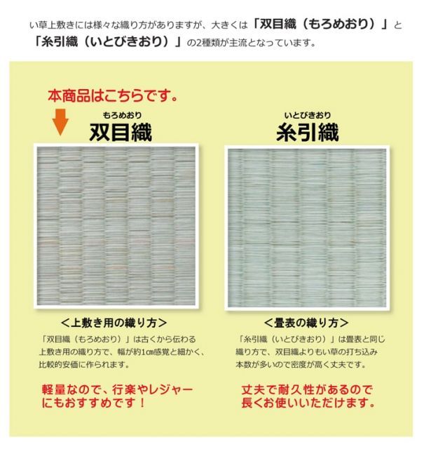 純国産 い草 上敷き カーペット 『ほほえみ』 畳上敷き リバーシブル 三六間8畳(約364×364cm) い草上敷き 九州産い草 ござマット ゴザマット 日本製 双目織 裏面も使える 折りたたみ コンパク