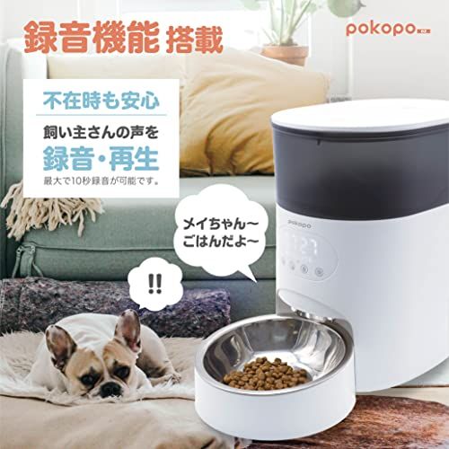  イツワペット Pokopo 自動給餌器 自動餌やり器 餌やり機 犬 猫 録音機能 USB電源 乾電池 単一電池 2 WAY給電 水洗い スケジュール登録 タンク容量3.5 L 最小設定5 g 40段階設定 623 c 4 dc 1 その他 キッチン 食器