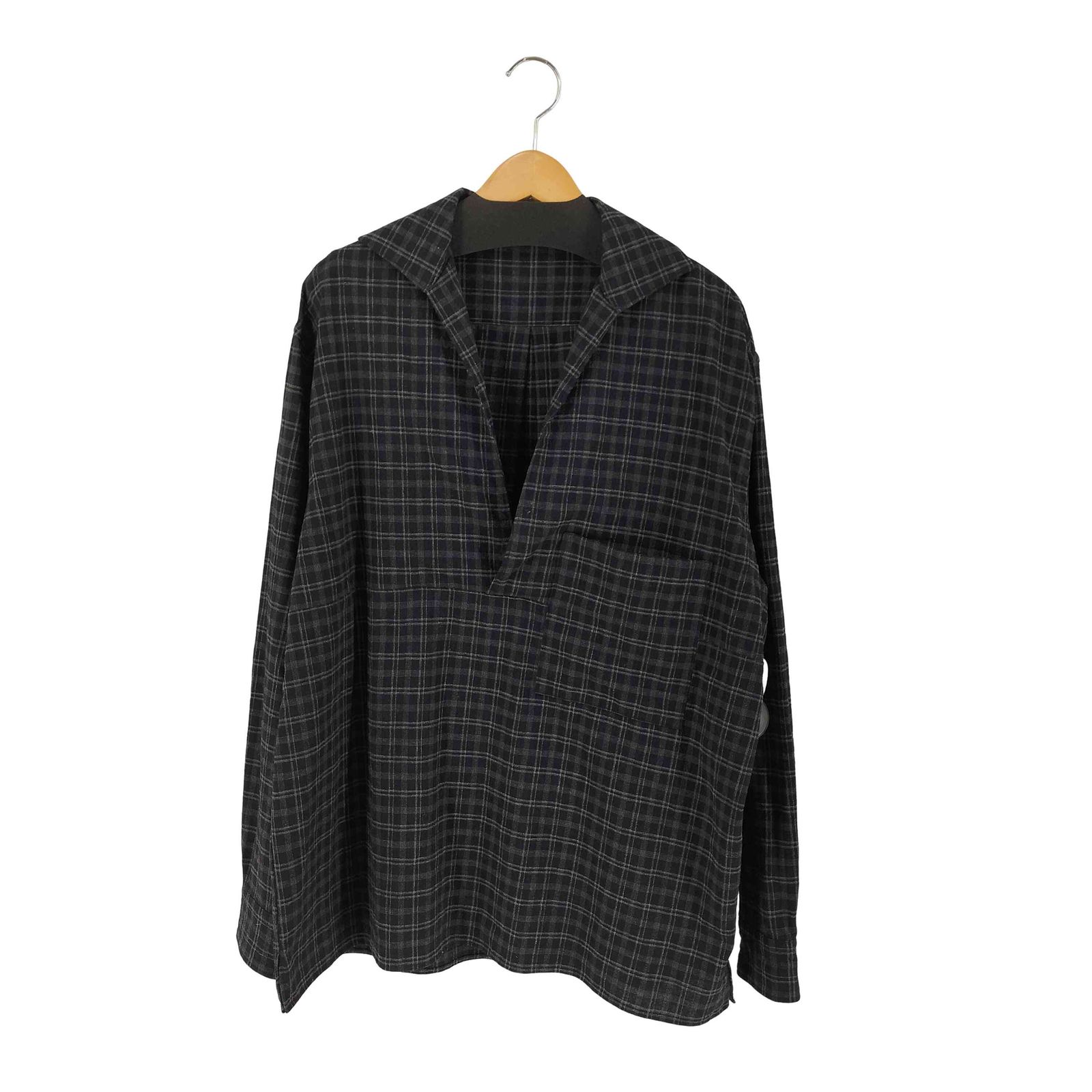 キャプテンサンシャイン KAPTAIN SUNSHINE チェック柄 ウール プルオーバー シャツ メンズ 表記無