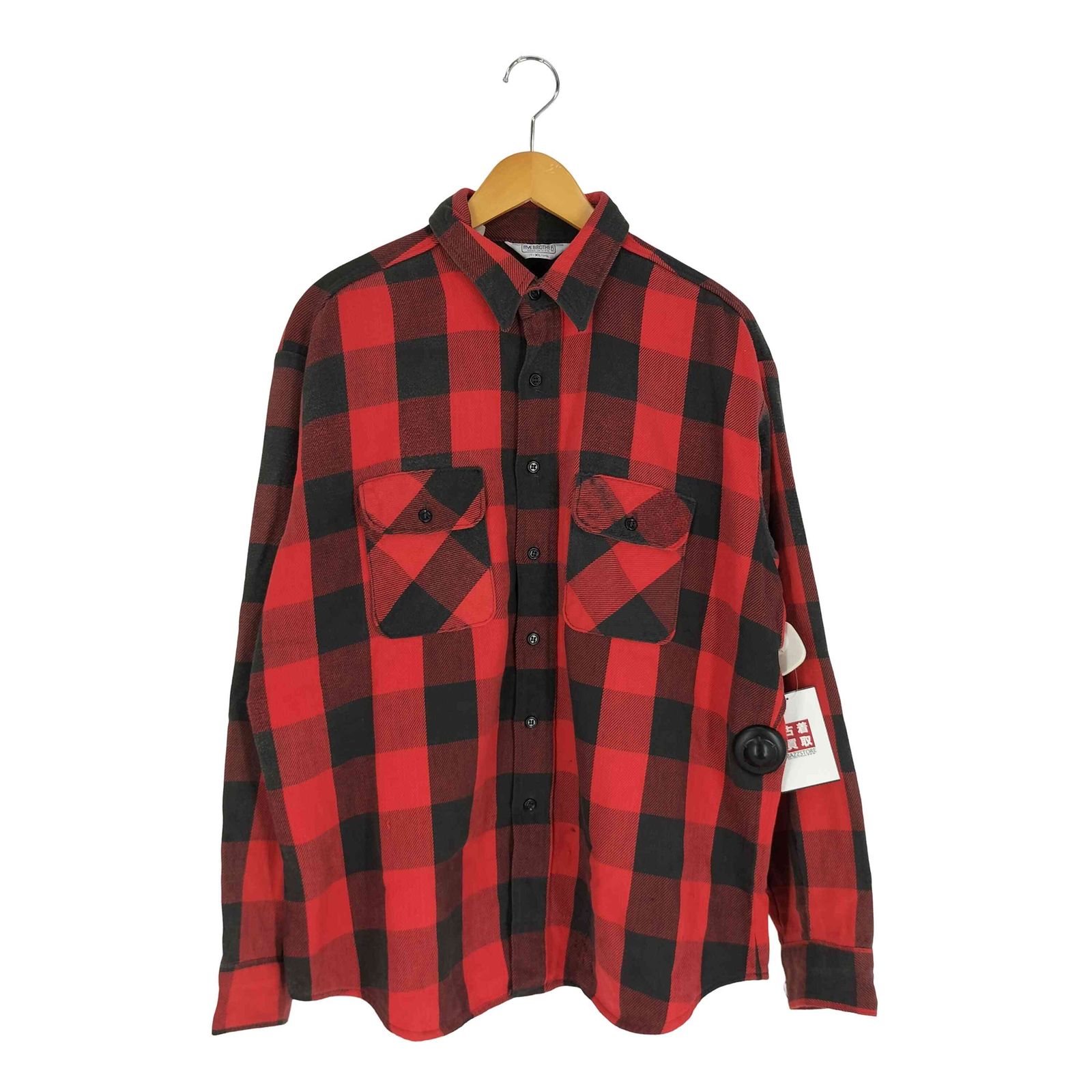 ファイブブラザー FIVE BROTHER 70 S 80 ブロックチェック ヘビーネルシャツ メンズ import XL