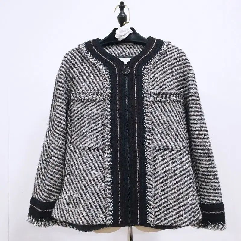 ハンサム SJSJ イタリア ウール ジップアップ ツイード