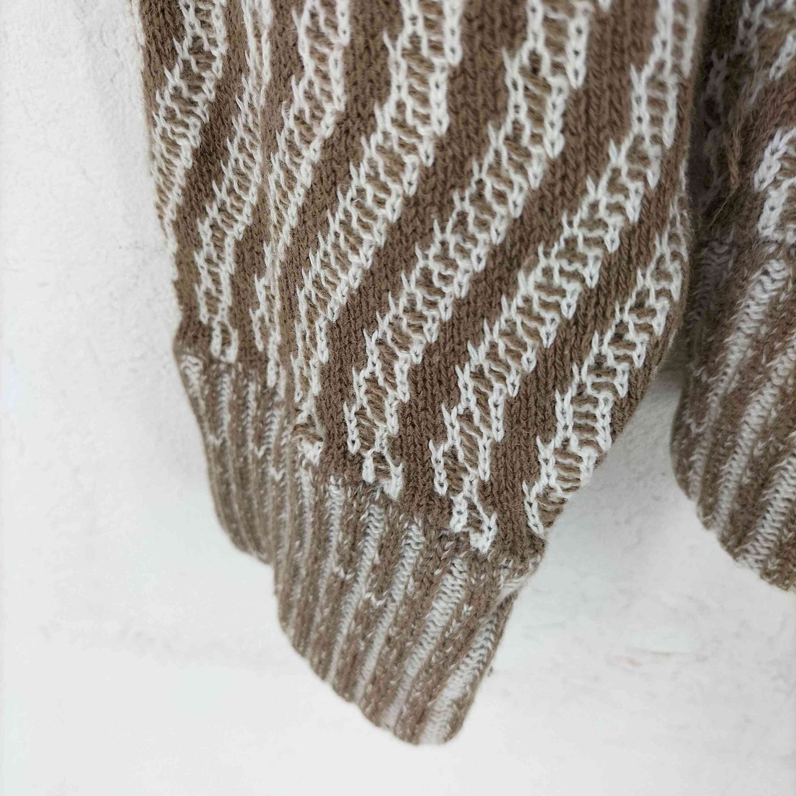 ユーズドフルギ USED古着 レザー切替 ニット メンズ import：L - メルカリ