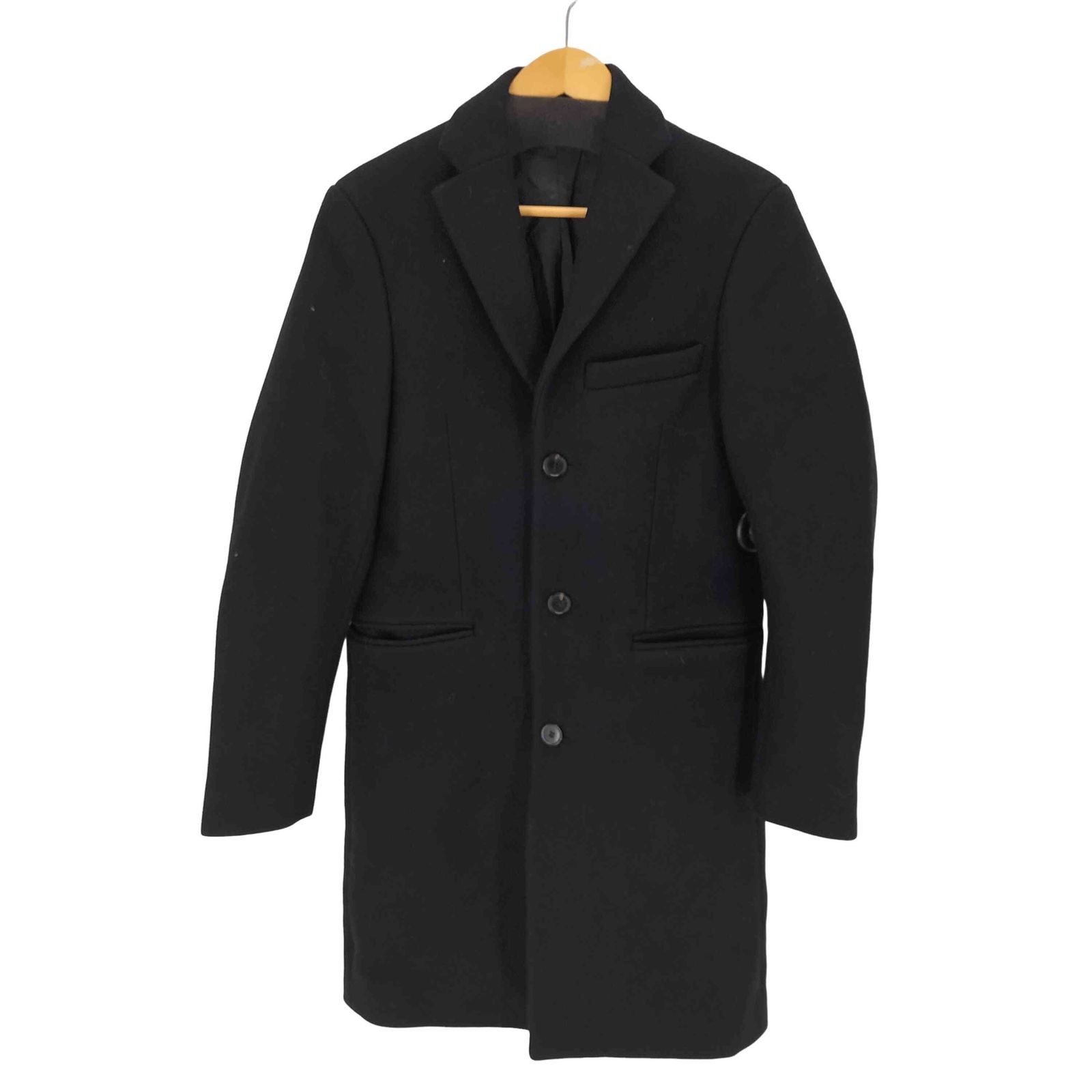 高級】LARDINI グレンチェック ウール チェスターコート ネイビー 46