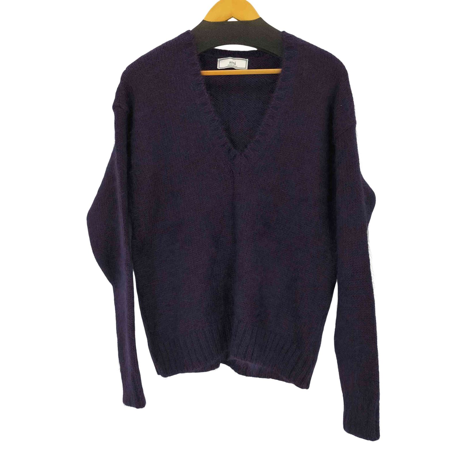 AMI ALEXANDRE MATTIUSSI(アミアレクサンドルマテュッシ) モヘア混 Vネックニット メンズ  XS【中古】【ブランド古着バズストア】 アミアレクサンドルマテュッシ AMI ALEXANDRE MATTIUSSI モヘア混 V