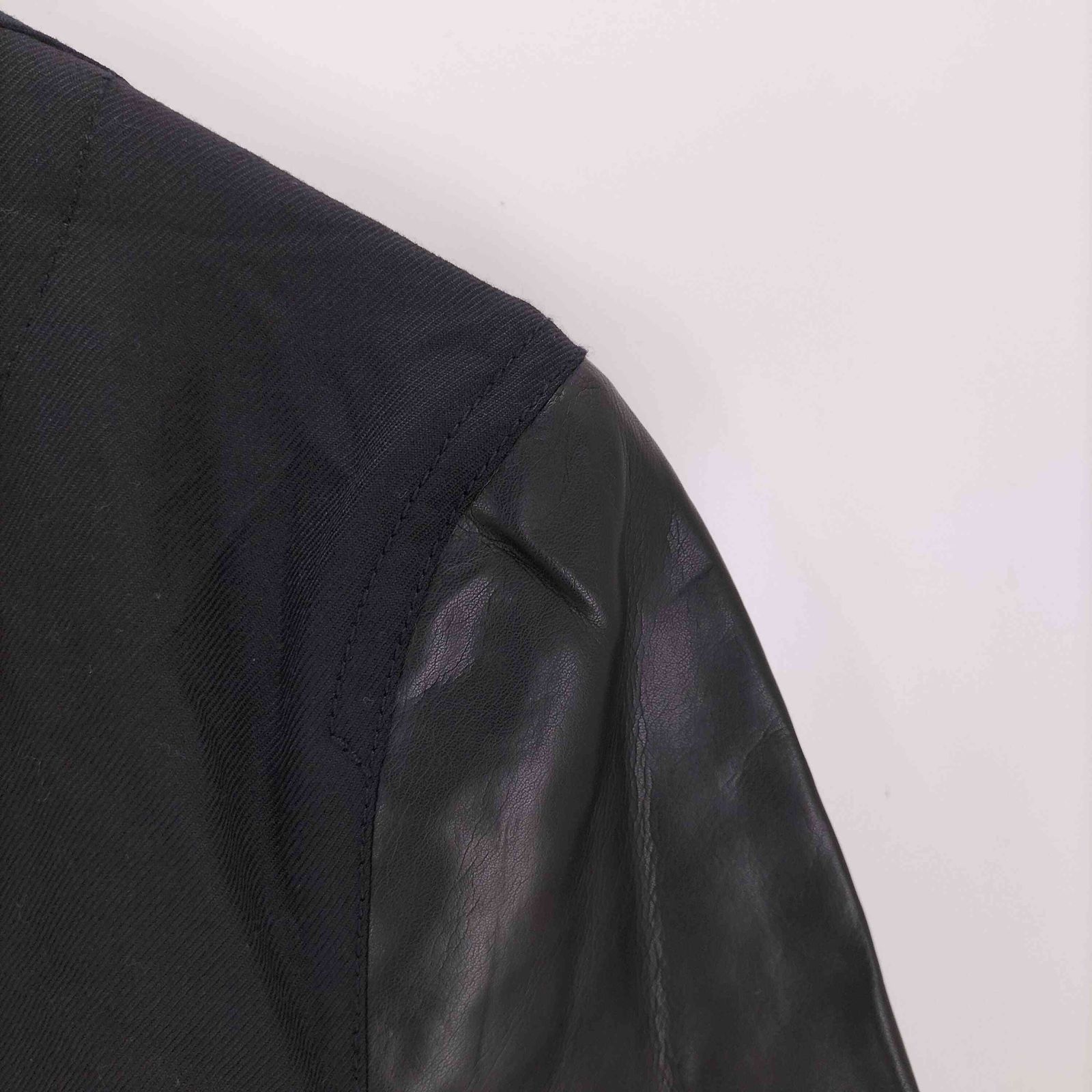 コムデギャルソンシャツ COMME des GARCONS SHIRT 袖フェイクレザー 切替テーラードジャケット メンズ S KANDAIZUMI_COM