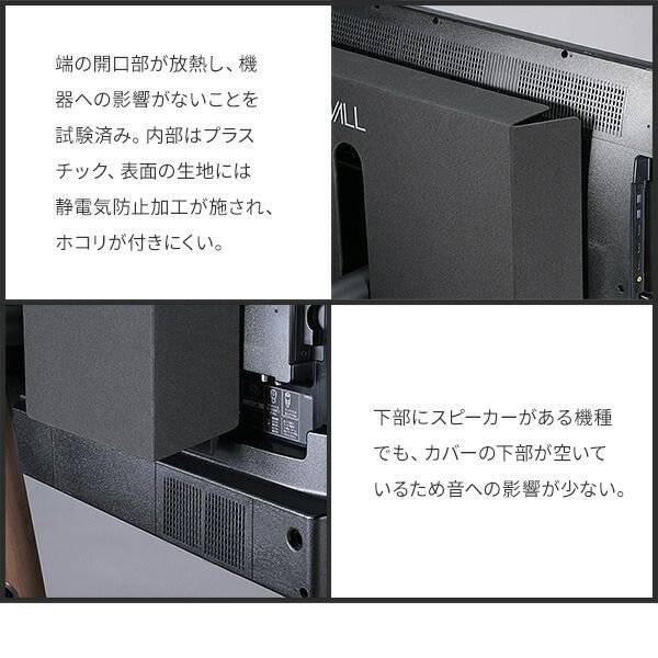 テレビスタンド WALL 背面カバー のみ 単品 おしゃれ WALLインテリアテレビスタンド A2対応 ロータイプ ハイタイプ用 テレビ裏 配線カバー ケーブルカバー 配線隠し 幅45cm 奥行10cm 高さ34.5cm シンプル ブラック 黒 EQUALS
