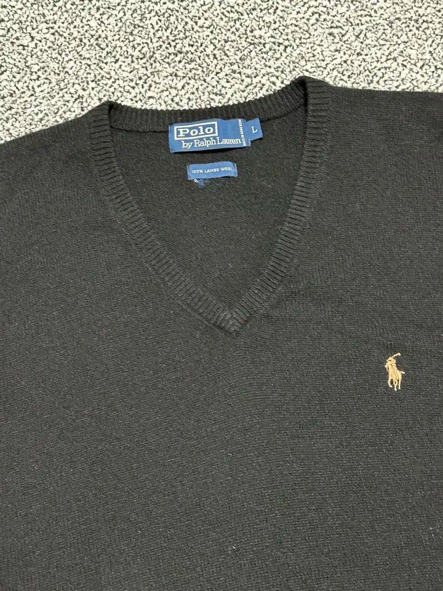 ポロ 黒色 ニット ウール ベスト