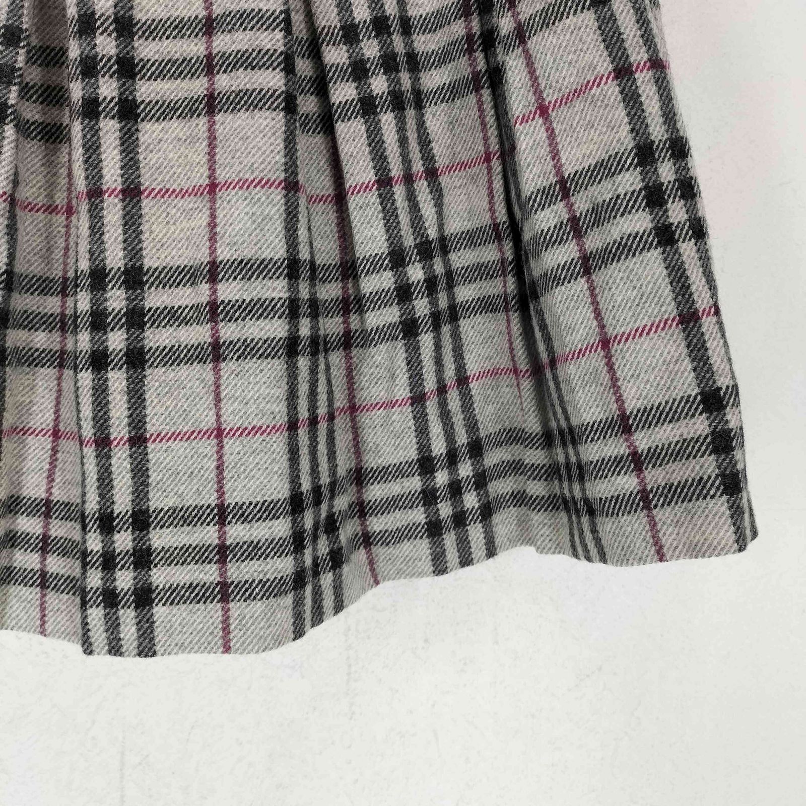 チェック柄ウールプリーツスカート レディース