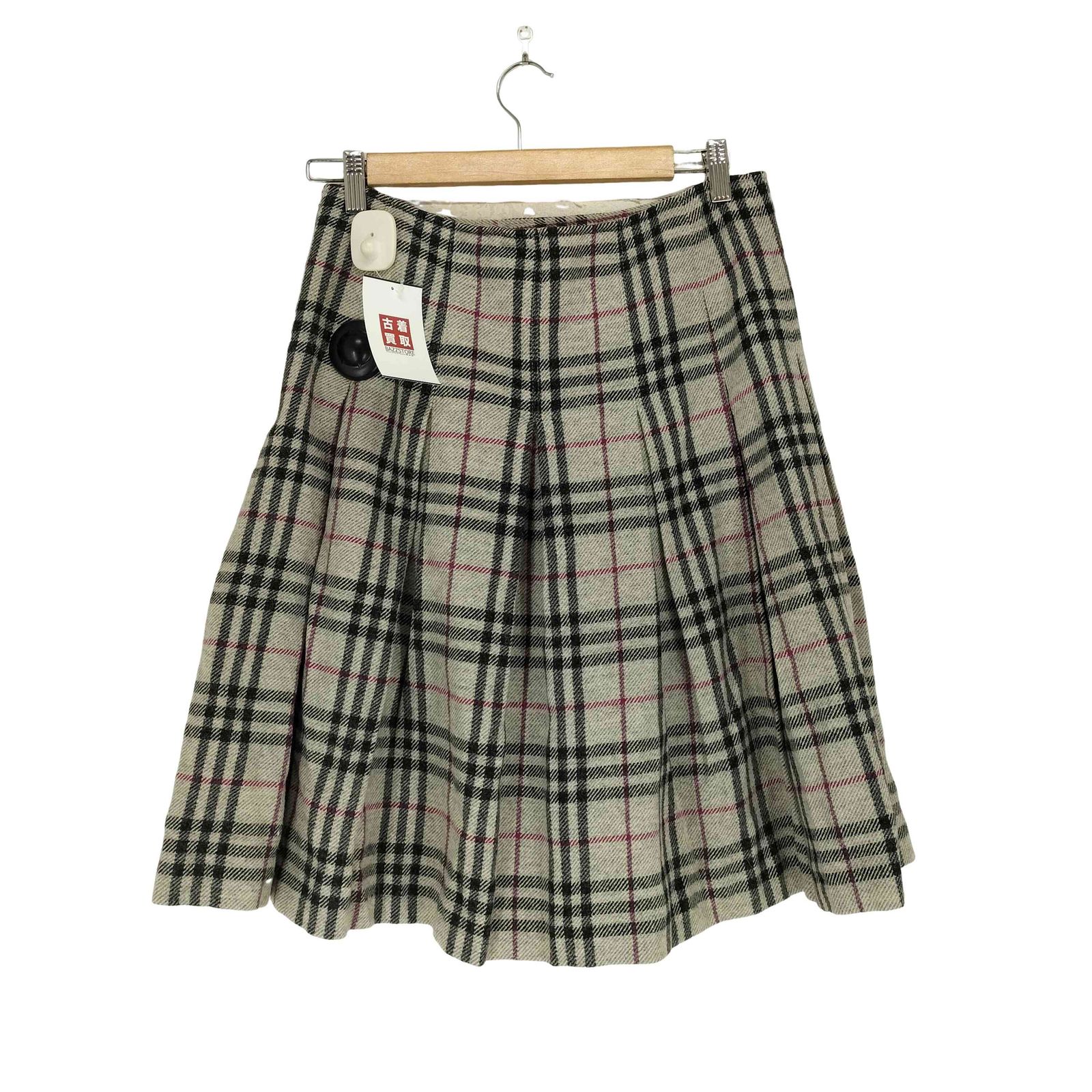 バーバリーロンドン BURBERRY LONDON チェック柄ウールプリーツスカート レディース 40