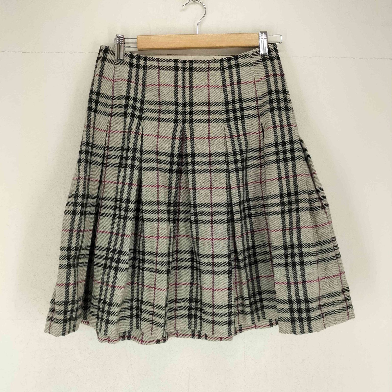 バーバリーロンドン BURBERRY LONDON チェック柄ウールプリーツスカート レディース 40
