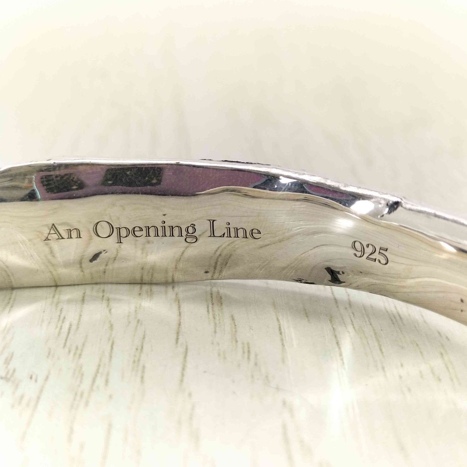 ユーズドフルギ 古着 AN OPENING LINE 925 デザインバングル メンズ 表記無 バングル リストバンド アクセサリー
