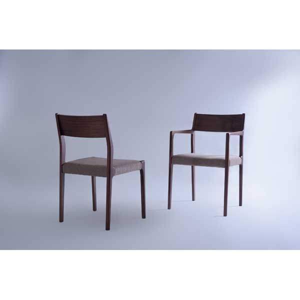 ダイニングチェア アームチェア W50.5×D48×H78×SH44cm No.122 ウォルナット MARWIL-DEMENAGEMENTS_CH