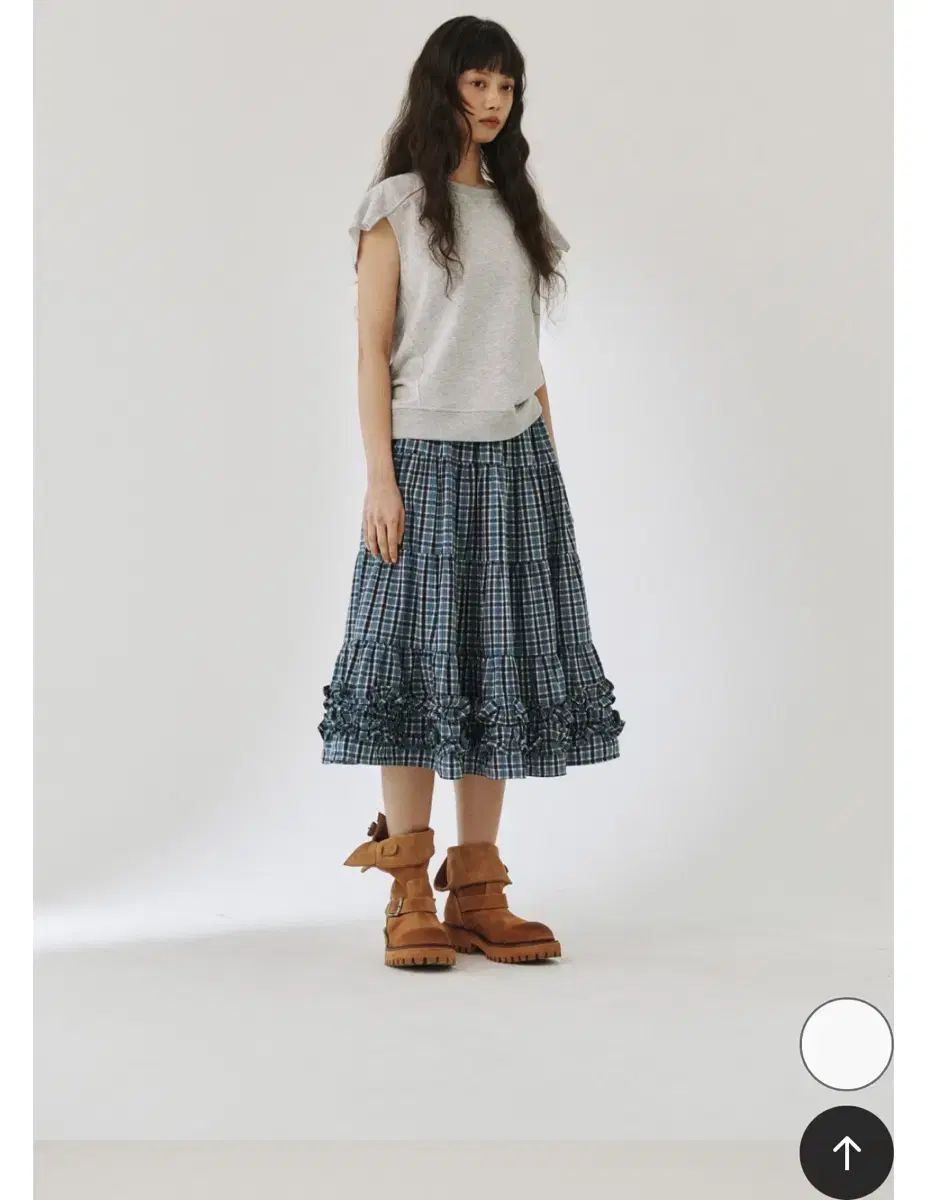 PLZPROJECT プリーズプロジェクト MIDDLE FRILL SKIRT BLUE CHECK