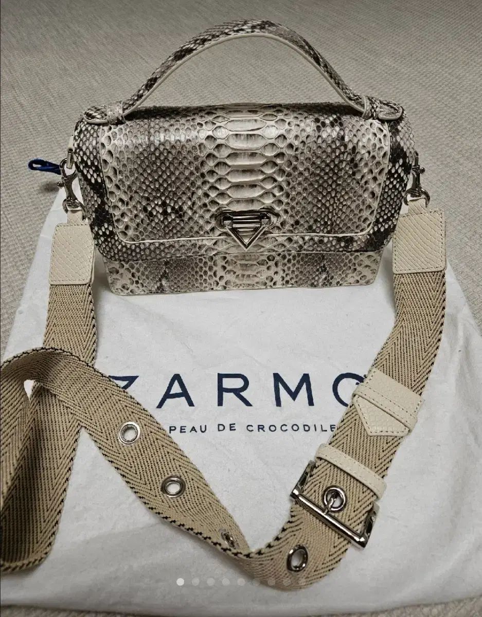 リアルパイソン柄 トゥーバッグ 兼 ショルダーバッグ ナチュラル