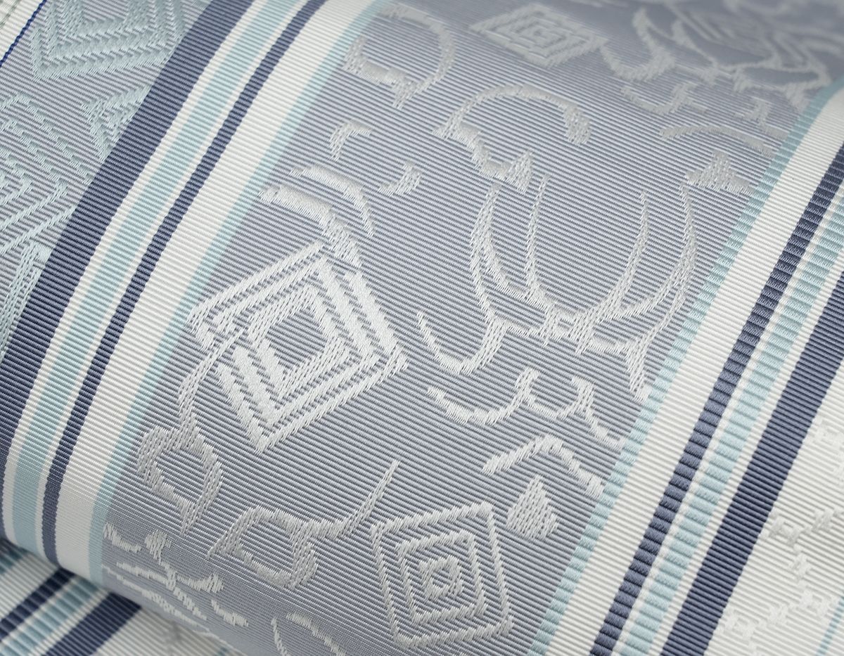 隈取柄 白地グレー仕立代込み