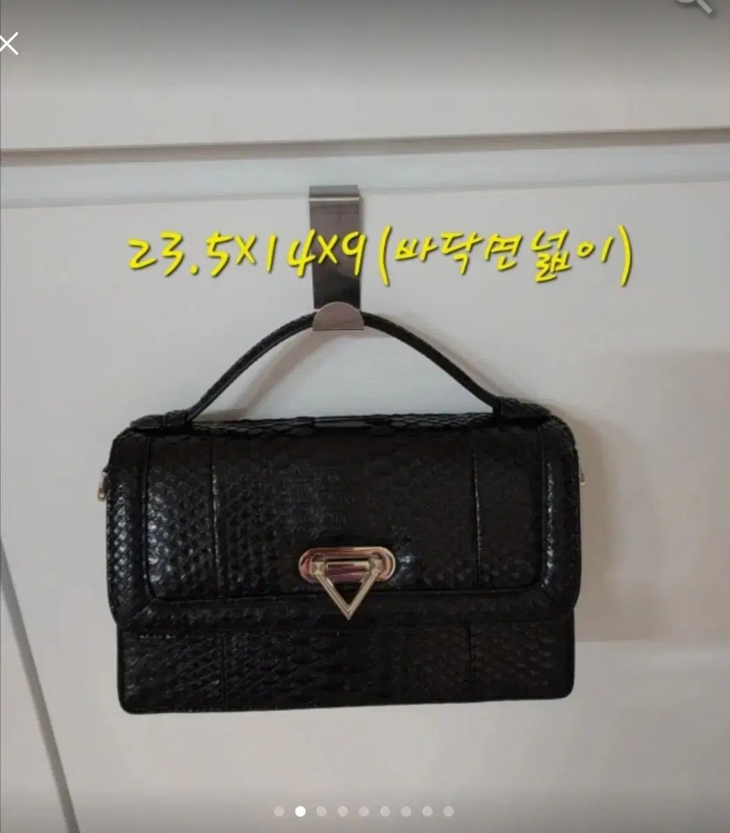 リアルパイソン トゥー兼ショルダートートバッグ ブラック