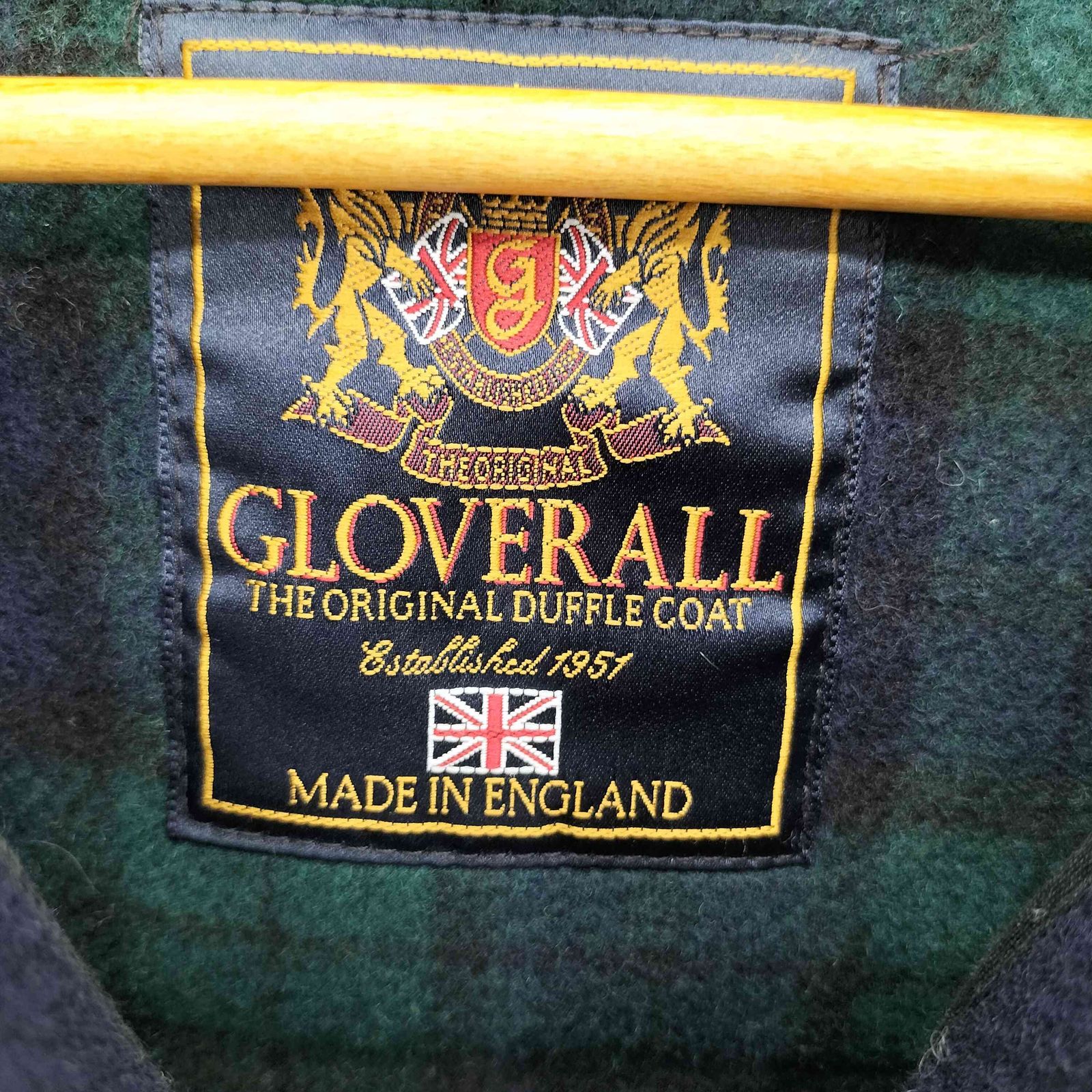 グローバーオール Gloverall 90s イングランド製 黒タグ 裏地チェック ダッフルコート メンズ 表記無 KANDAIZUMI_COM