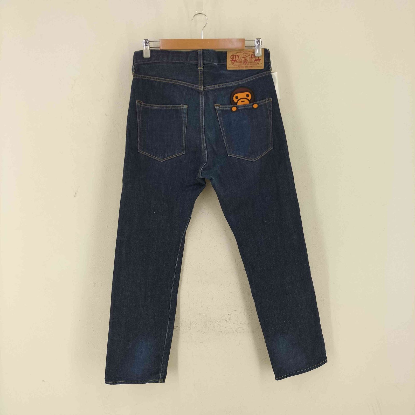 アベイシングエイプ A BATHING APE キャラクター刺繍デニムパンツ メンズ JPN S