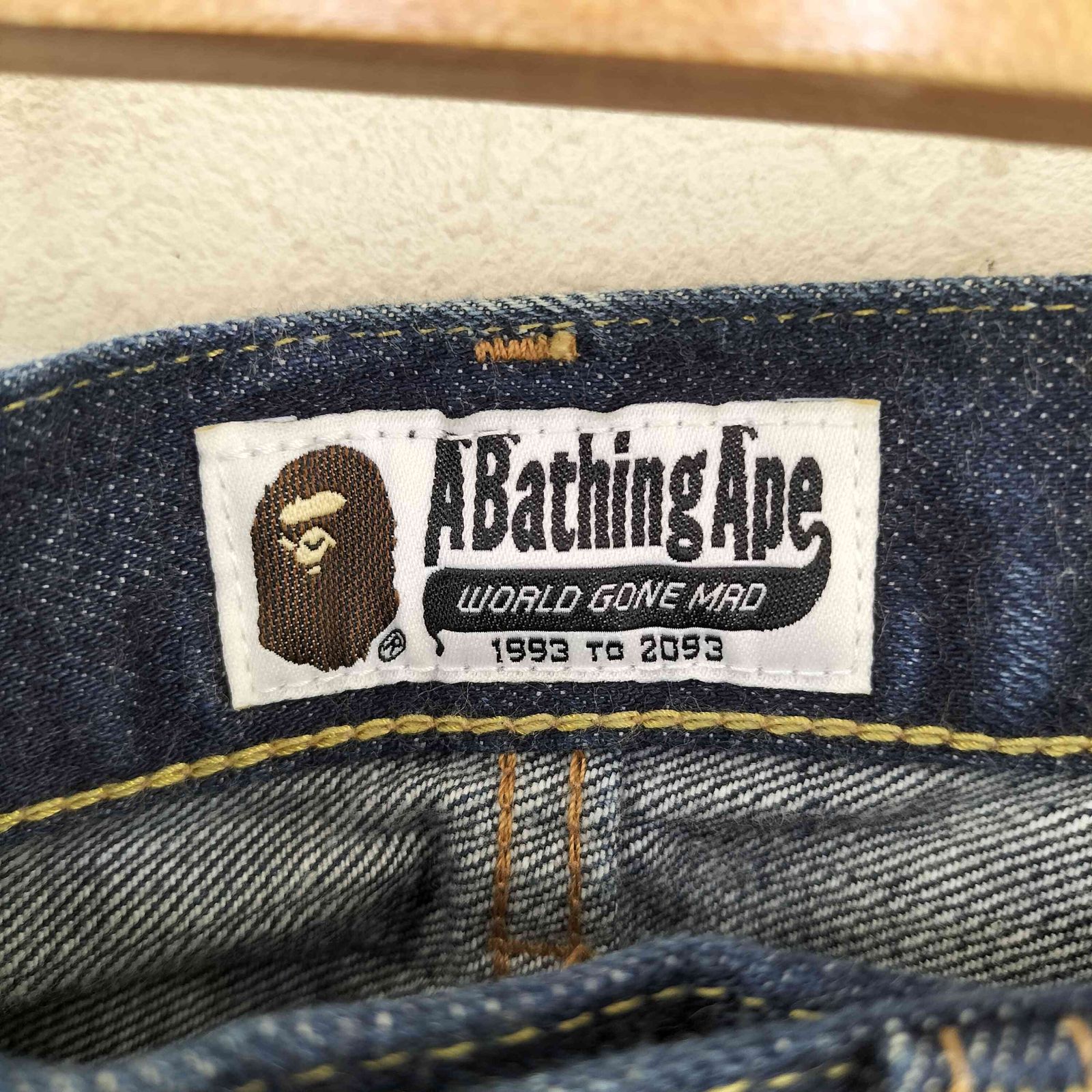 キャラクター刺繍デニムパンツ メンズ