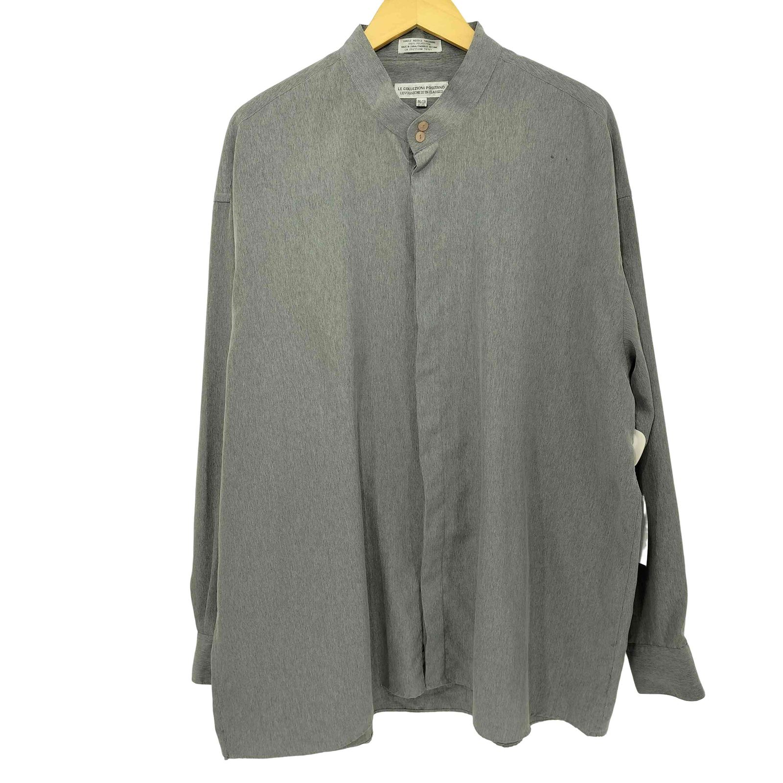 ユーズドフルギ USED古着 LE COLLEZIONI POSITANO 比翼 スタンドカラー L/S シャツ メンズ  XXL