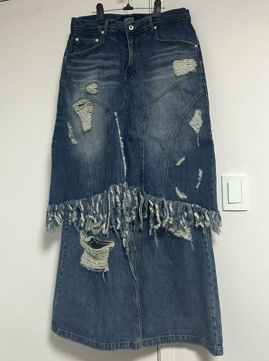 SUNDAY OFF CLUB レイヤードスカート デニムパンツ