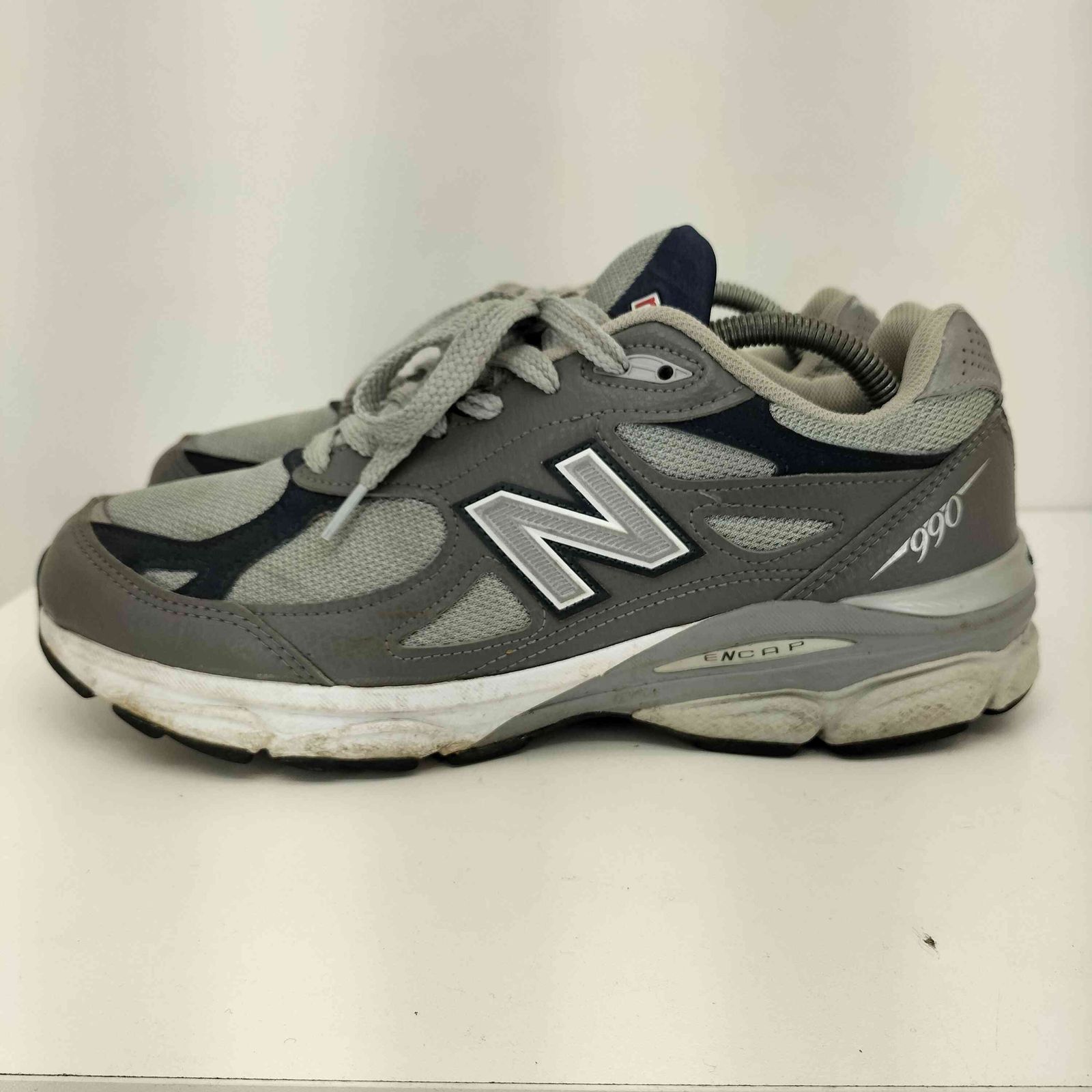 ニュー ンス BALANCE 990 V 3 Gray Navy メッシュ ローカットスニーカー メンズ 27 cm