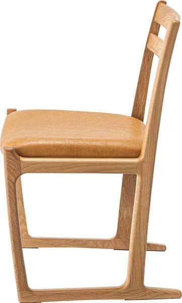 2脚セット ダイニングチェア 合皮座面 W51×D52×H78×SH43cm No.125 オーク
