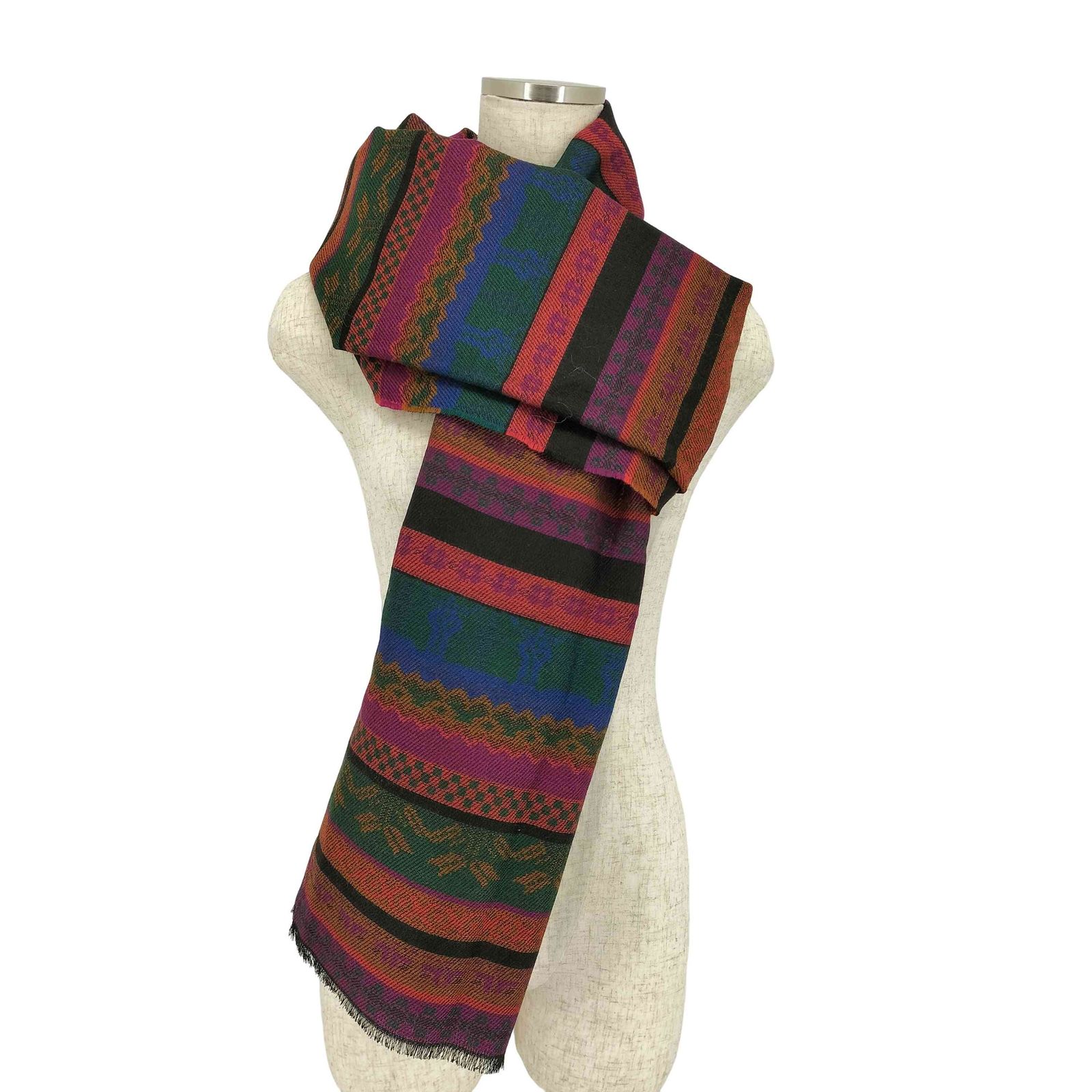 アレキサンダーマックイーン　ウールシルク　チェック　ストール ALEXANDER McQUEEN(アレキサンダーマックイーン) ストール(ショール