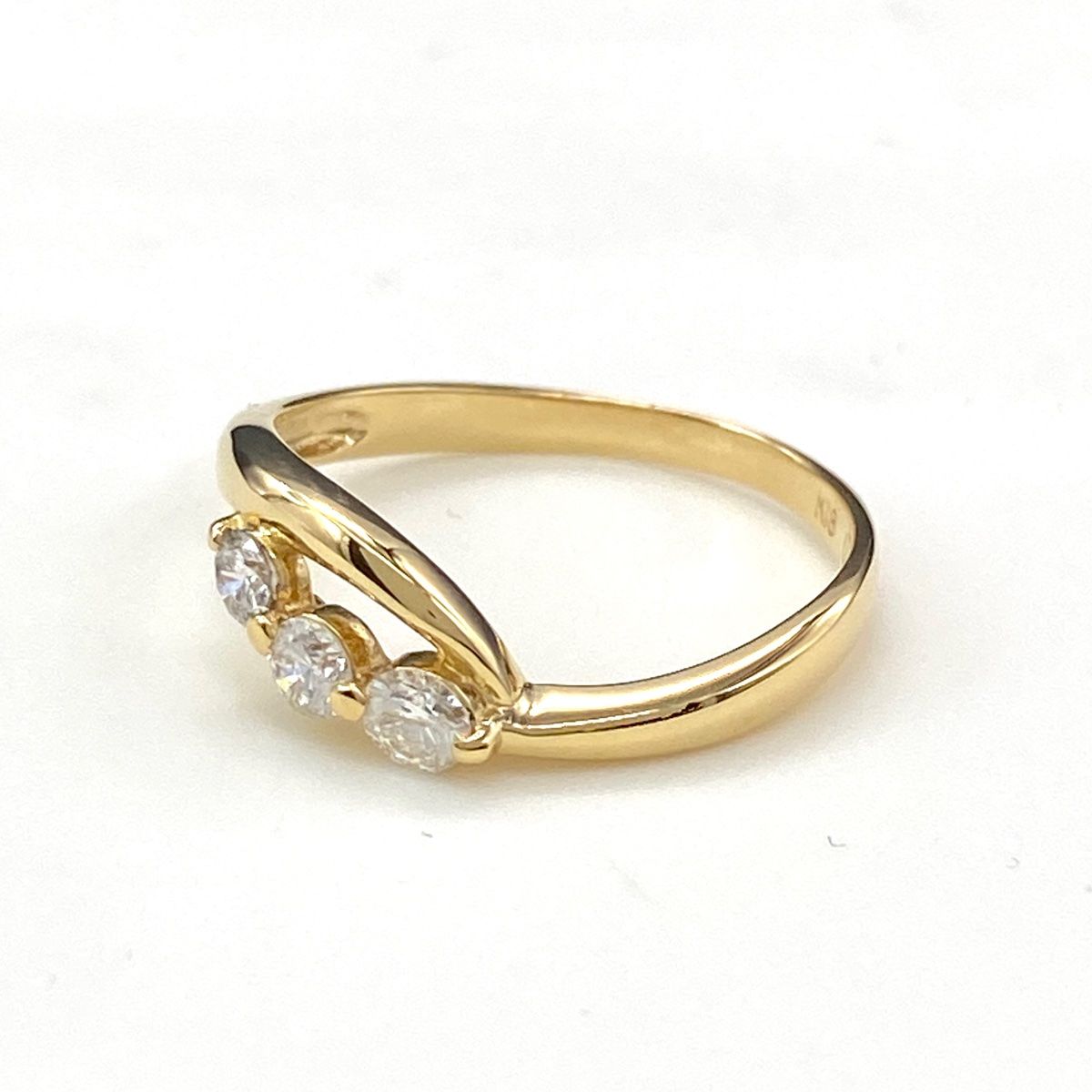 メレダイヤ デザインリング 13号 K18 メレダイヤ デザインリング 13号 K18