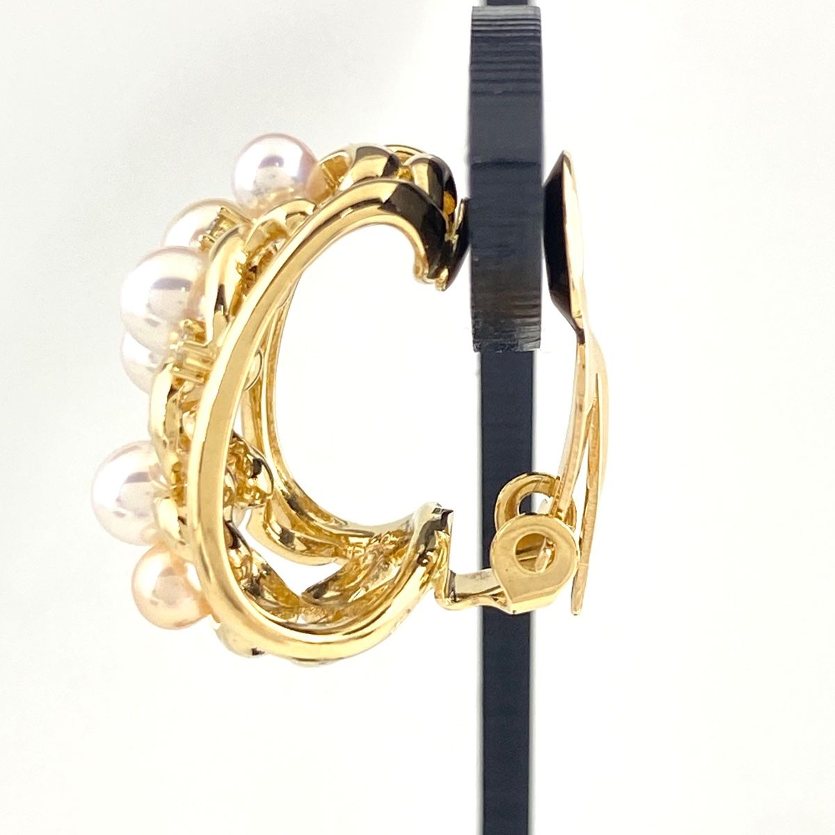 タサキ TASAKI パール デザインイヤリング YG イエローゴールド 真珠 メレダイヤ イヤリング K18 パール レディース