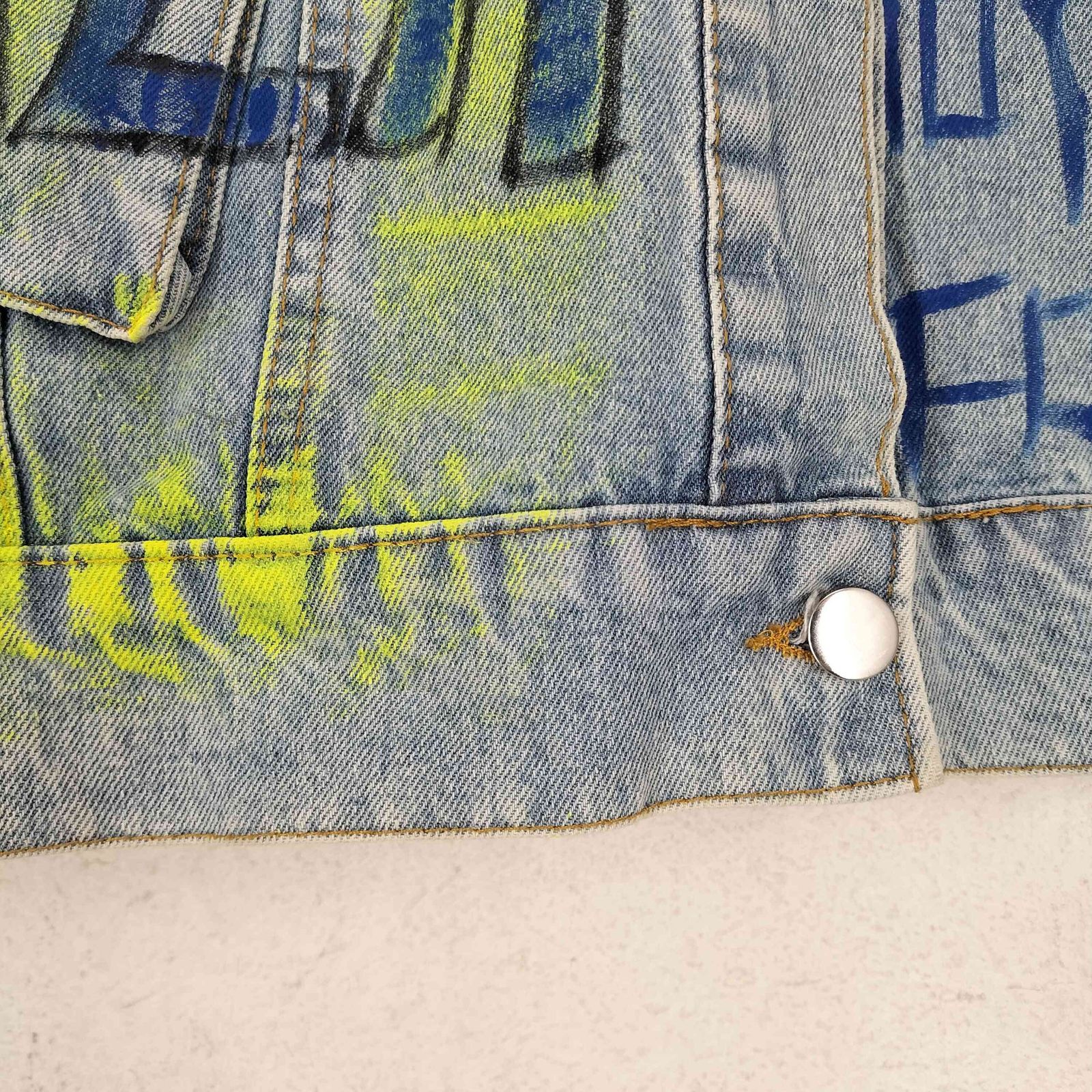 古着 ペイントデザインデニムジャケット