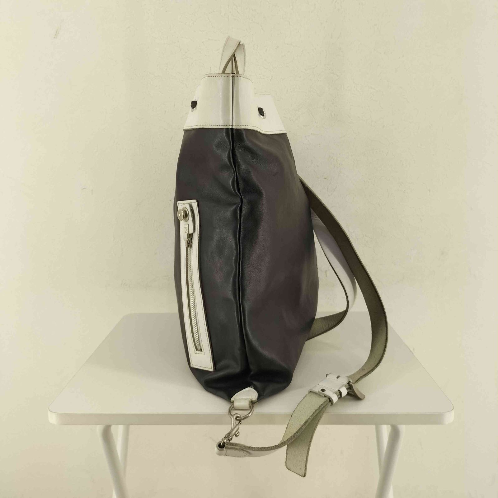 ユーズドフルギ 古着 レザー 2 way ハンドバッグ リュック メンズ 表記無