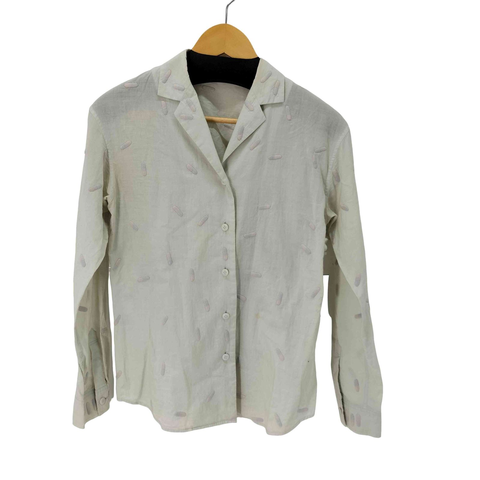 イッセイミヤケ ISSEY MIYAKE カプセル柄 オープン シャツ レディース JPN 2