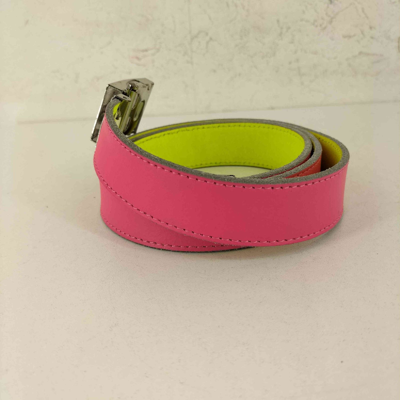 コムデギャルソン COMME des GARCONS SUPER FLUO LEATHER LINE G ネオン レザー ガチャベルト メンズ 表記無