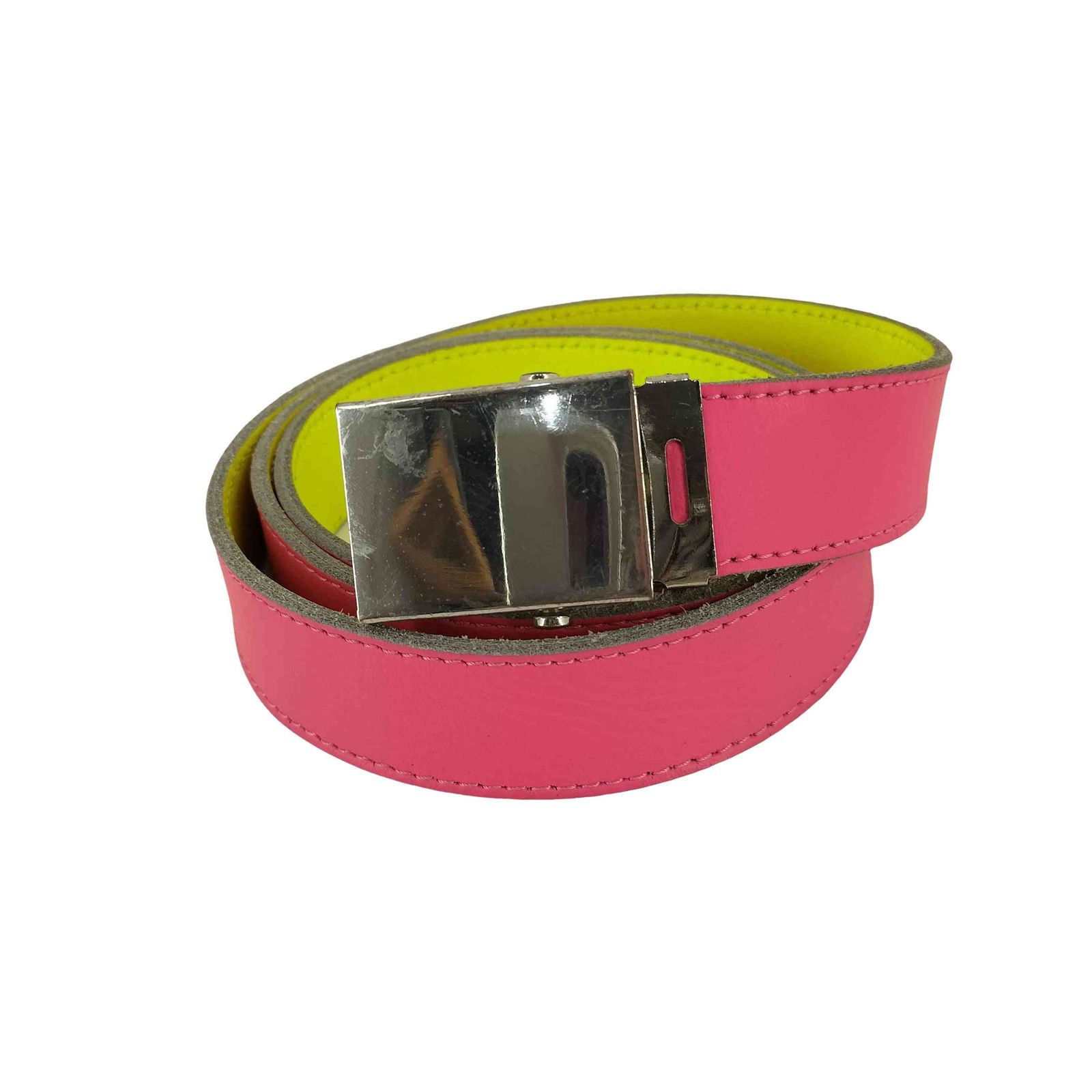 コムデギャルソン COMME des GARCONS SUPER FLUO LEATHER LINE G ネオン レザー ガチャベルト メンズ 表記無